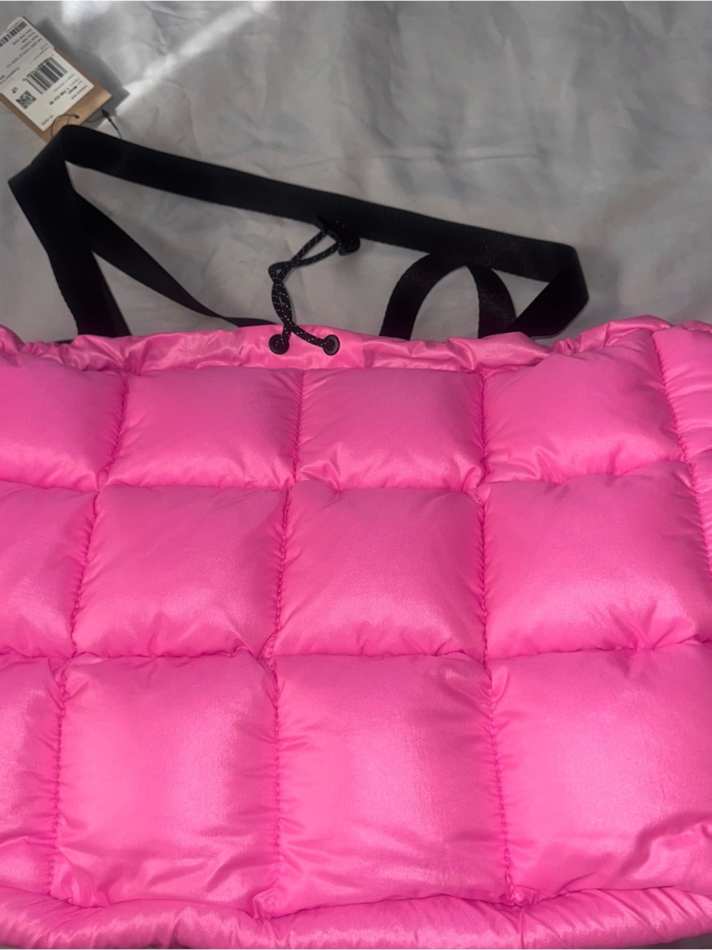Women's Quilted Puffer Tote Bag - Hot Pink